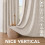 Cortinas opacas de lino color marfil, 63" (2 paneles) 6
