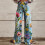Pantaloni casual da donna stampati con cerniera e bottone 1
