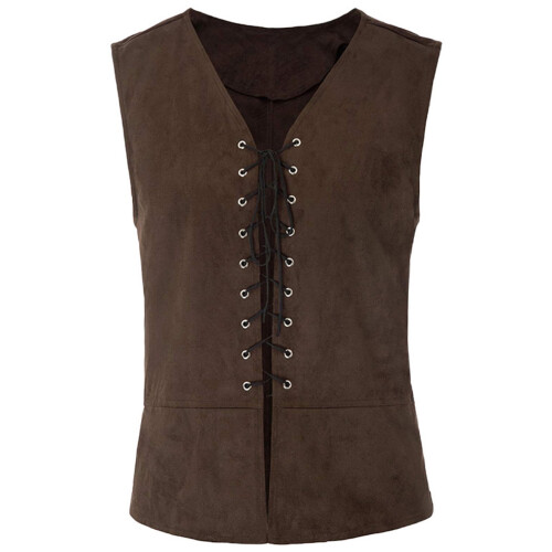Colete masculino steampunk gótico verde sem mangas