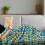 Flannel fleece throw blanket yellow blue grid pattern 3
