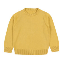 Babytrui, effen gebreide pullover, goudkleurig, 12 maanden