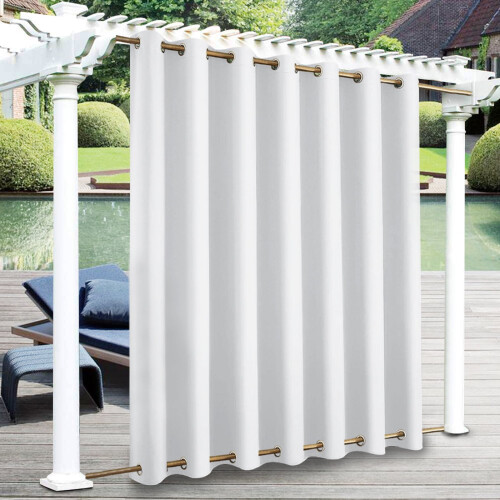 Cortinas externas para pátio, impermeáveis, brancas, 100x84 polegadas (1 painel)