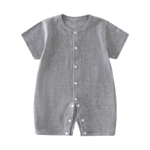 Combinaison d'été pour nouveau-né, gris 100% coton, 0-3 mois