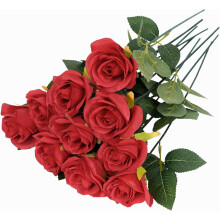 Zwarte kunstzijden rozen, 15 inch, 10 stuks