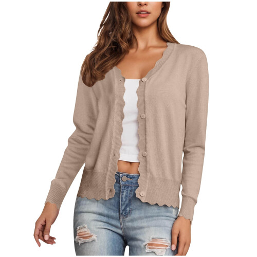 Women's Cardigan Sweater Fall Lightweight Open-Front