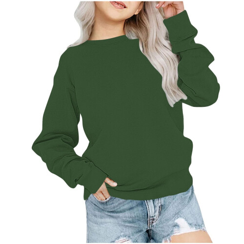 Grünes Kinder-Sweatshirt mit Rundhalsausschnitt und langen Ärmeln