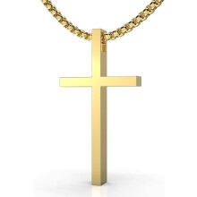 Edelstahl-Kreuzkette, 61 cm (24 Zoll), Silber, Schwarz, Gold