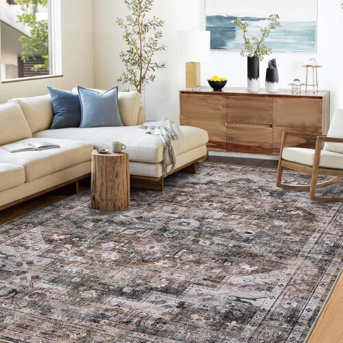 Vintage, verweerd medaillonkleed, bruin, 90 x 150 cm