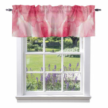 Marble Abstract Rod Pocket Valance Ombre Red Gold 54x18in