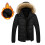 Men's Winter Hooded Jacket Black Thick Warm 1