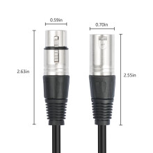 3pcs 30Cm 3 Pin XLR Female to Double Male Y Splitter Cable,Microphone Splitter Cord Audio Adaptor