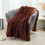 Faux Fur Throw Blanket Brown 51x63 Inches 1
