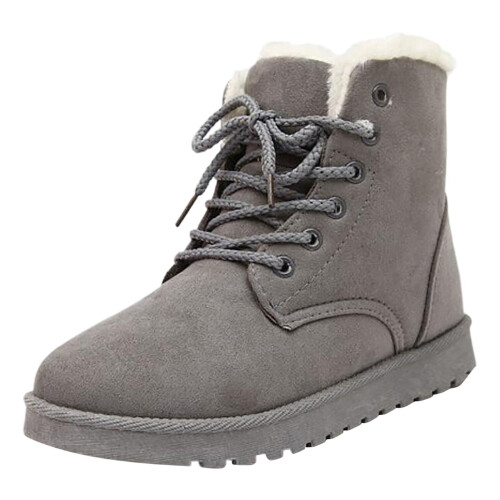 Graue Damen-Lederstiefeletten mit Blockabsatz, Größe 7,5 1