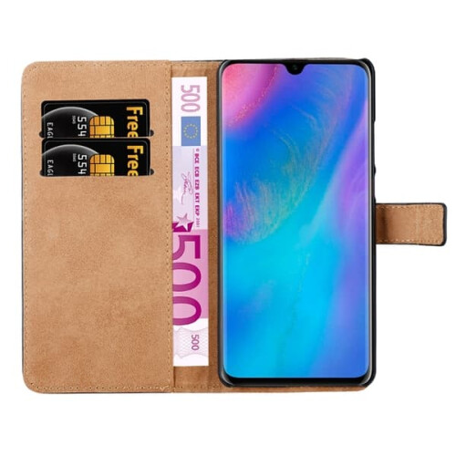 Huawei P30 Lite leather wallet case yellow 2