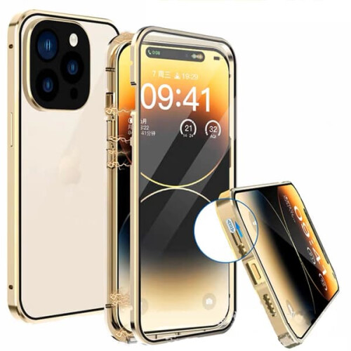 Capa dupla magnética prática - compatível com iPhone 14 Pro Max Verde 2