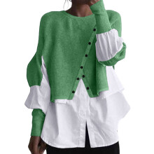 Damespullover met lange mouwen in de stijl van een lelijke kerst.