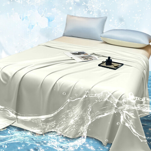 Queen Sheet Set Solid Color Silk Bed Sheets Washable 1