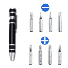 25-Teiliges Stiftschraubendreher-Set, Aluminiumlegierung, Stiftform, Handschraubendreher, Schwarz