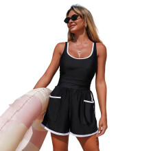 Dames tankini set met volledige dekking en comfortabele pasvorm, 2-delig