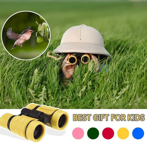 Children's binoculars 4x30 yellow compact shockproof 1