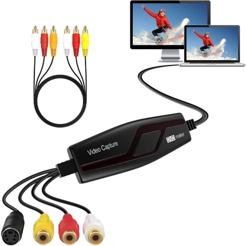 VHS to Digital Converter USB Capture Device for Windows and