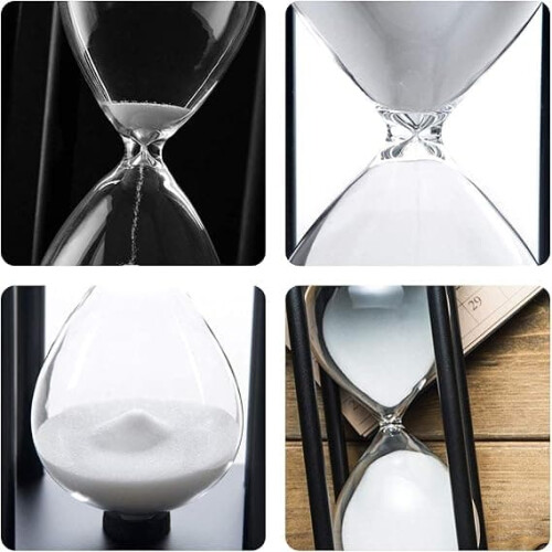 Hourglass Clock Wooden 30-Minute White Sand Timer 1