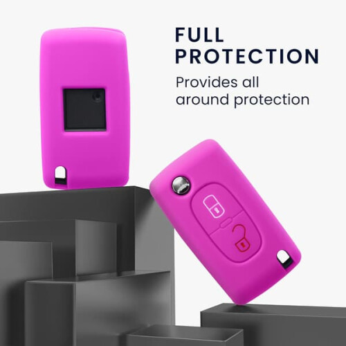 Fuchsia car key accessory for Peugeot Citroen 2-button 1