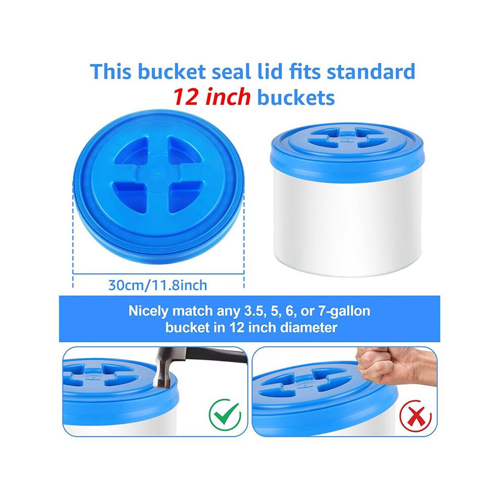 4 Pieces 5 Gallon Leak-Proof Bucket Lid Plastic Storage Buckets Screw Seal Lids Screw Pail Lid Pet Food Storage 6033462644110