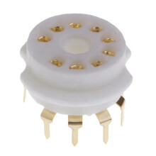 8PCS Ceramic 9 Pin Gold PCB Vacuum Tube Socket for 12AX7,12AT7,12AU7,ECC83,ECC82,E88CC, 6922 ,6p1