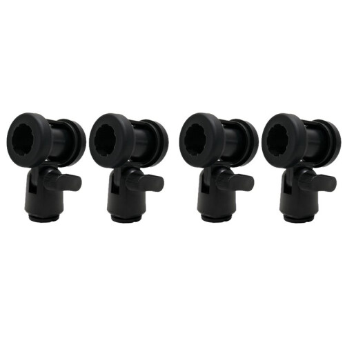 4x Shockproof Clip Mic Clips Adjustable Mic Holders with Adapters ,Wireless Mic Clamp Mic Stands for C02