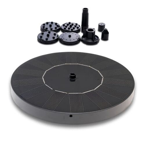 Solar Fountain Water Feature Black 16 cm 2