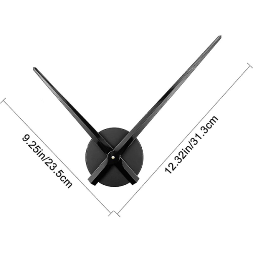 3D clock hands wall clock quartz movement black 2