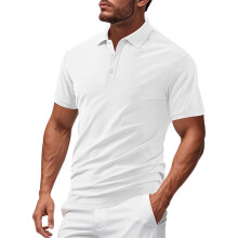 Men's Polo Shirt Soft Cotton Pique 3-Button Classic Fit