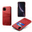 Leather iPhone 12 mini protective case with card slot - Red 4