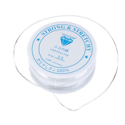 Transparent elastic thread for jewelry making 1mm 2-pack 1