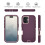 iPhone 16 detachable PC+TPU case with stand wine red pink 2