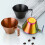 Faltbare, BPA-freie Edelstahl-Schnapsbecher mit Griff und 3