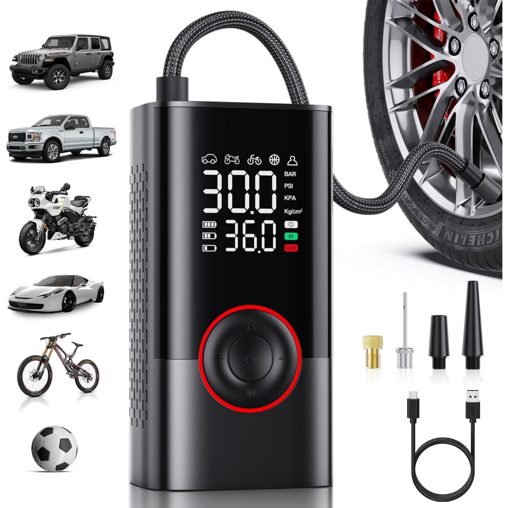 Portable Cordless Tire Inflator 150 Psi With Digital Gauge 9341593837262