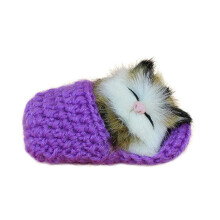 Purple Cat Slippers with Sound for Kids