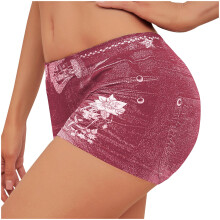 Women's Faux Denim Shorts Stretchy Butt-Lifting Plus Size