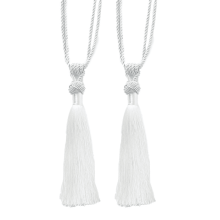 Curtain Tiebacks Handmade Rope with Tassel White 2 Pack