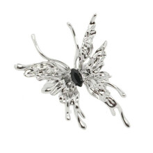 Butterfly-shaped Silver Alloy Rings for Women Adjustable