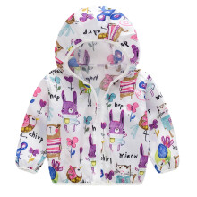 Toddler Sunscreen Jacket Cartoon Hooded Zipper Coat 18-24