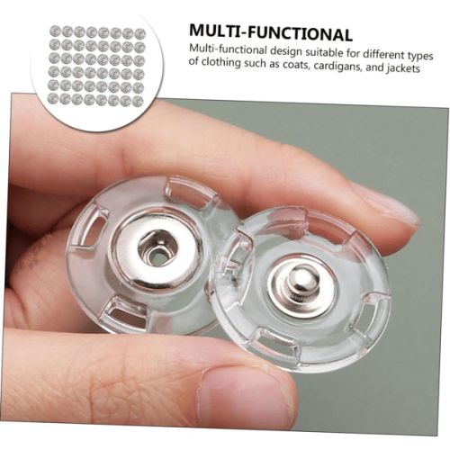Transparent Snap Buttons Black 25 mm 10 pcs 1