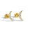 Crescent Stud Earrings Gold Plated 1 Pair 1