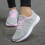 Women's mesh cross-strap flat sneakers white 5