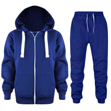 Kids Zip-Up Hoodie and Jogger Set Solid Color 4-5 Years