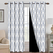 Mizhona Blackout Curtains Blue White Stripes 2 pcs 52x96