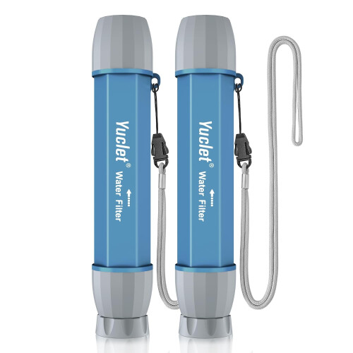 Water Filter Straw Portable Purifier 2-Pack