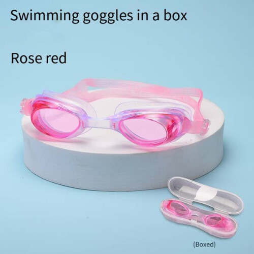 Waterproof Swimming Goggles Unisex Flat Lens Adjustable Blue 1